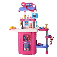 Набір лікаря іграшковий 3 в 1 (стетоскоп, шприц, окуляри, грілка, аксесуари, чемодан) 8123AP, фото 2