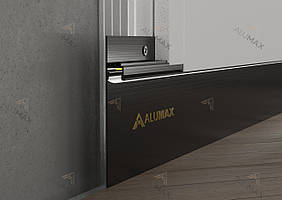 Алюмінієвий плінтус прихованого монтажу з LED підсвіткою 80мм. Чорний