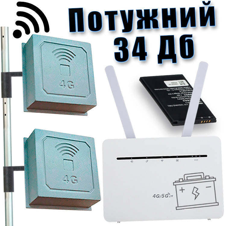 4G комплект "Інтернет без електрики" (4G роутер B535 Pro + Антена для інтернету 34 Дб), фото 1