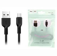 Кабель USB - Micro USB Hoco X13 1м 2,4A черный