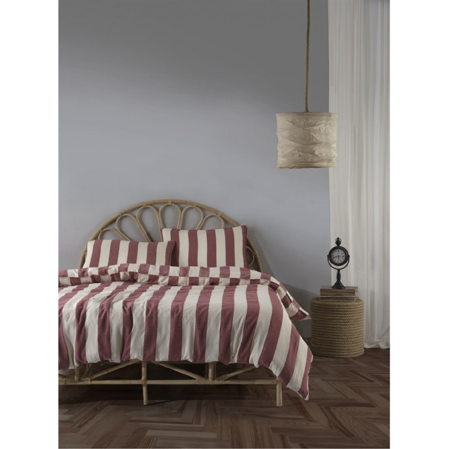 Постільна білизна Limasso Stonewashed Ligne Epaisse 200 х 220 см Raspberry