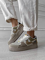 Жіночі Кросівки Nike Air Force 1 Low Tan Bling Beige / Найк Аїр Форс 1 Танг Блінг Низькі Бежеві, фото 5
