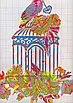 Набір для вишивання за нанесеною на канву схемою  "Birdcage and Flowers".AIDA 14CT printed , 32*40 см, фото 8