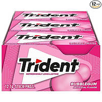 Жевательная резинка Trident Bubblegum Sugar Free Gum 12 шт