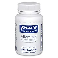 Pure Encapsulations Vitamin E (with Mixed Tocopherols) / Витамин Е со смесью токоферолов 90 капсул