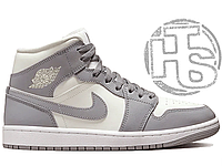 Женские кроссовки Air Jordan 1 Mid Stealth Grey White BQ6472-115 (с мехом)