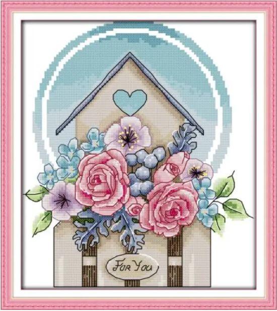 Набір для вишивання за нанесеною на канву схемою "Give you". AIDA 14CT printed, 23*28 см