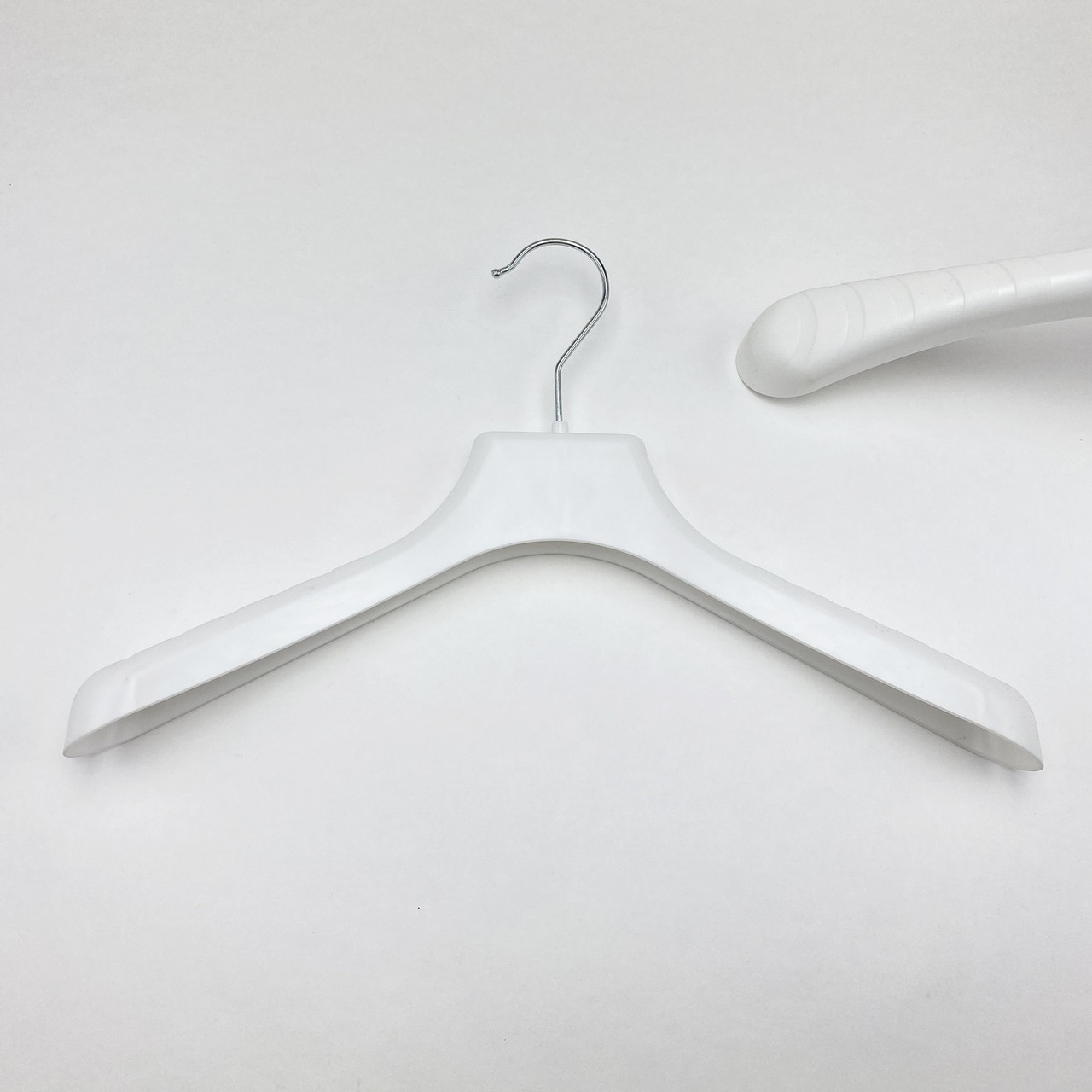Пластикові вішалки плічка для одягу W-PL38 білого кольору, довжина 380 мм