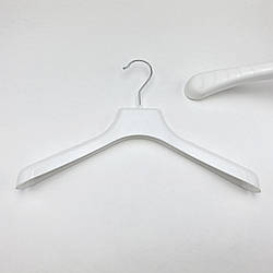 Пластикові вішалки плічка для одягу W-PL38 білого кольору, довжина 380 мм