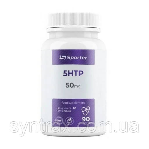 Sporter 5HTP 50 mg + B6 + Niacin 90 caps, 5 штп Б6 ніацин