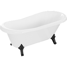 Біла ванна на чорних ніжках Mexen Retro 150 см