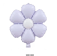 Фольгированный воздушный мини-шар цветок Ромашка сиреневая, 50х40 см