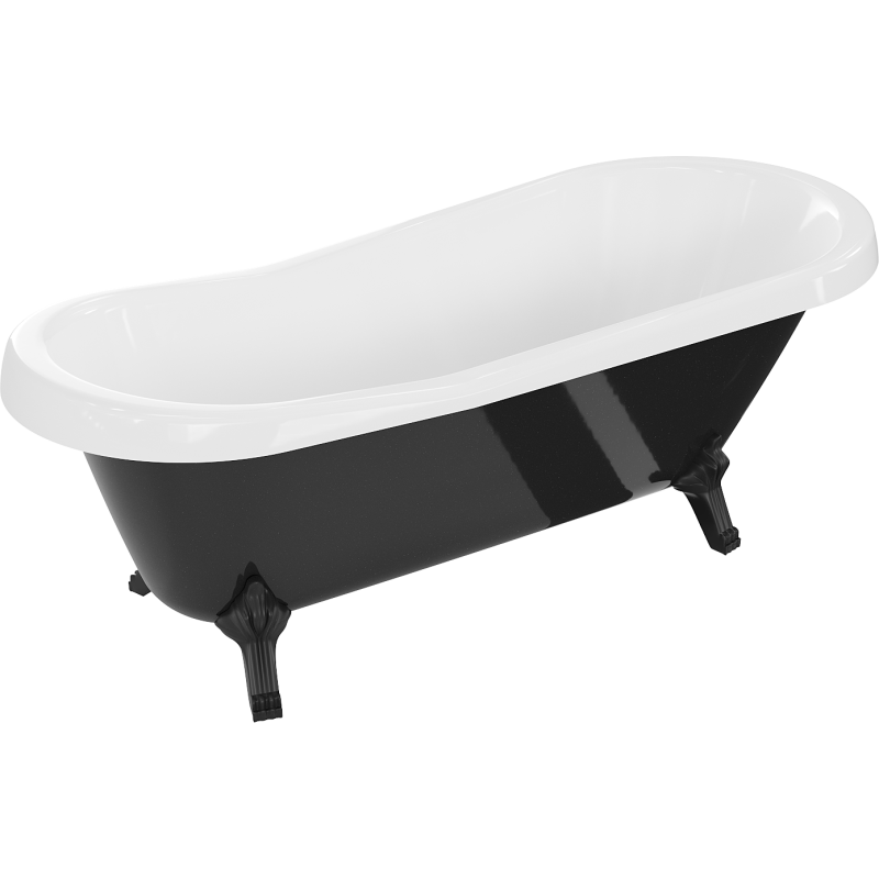 Чорно-біла ванна на лапах MEXEN RETRO 170 см