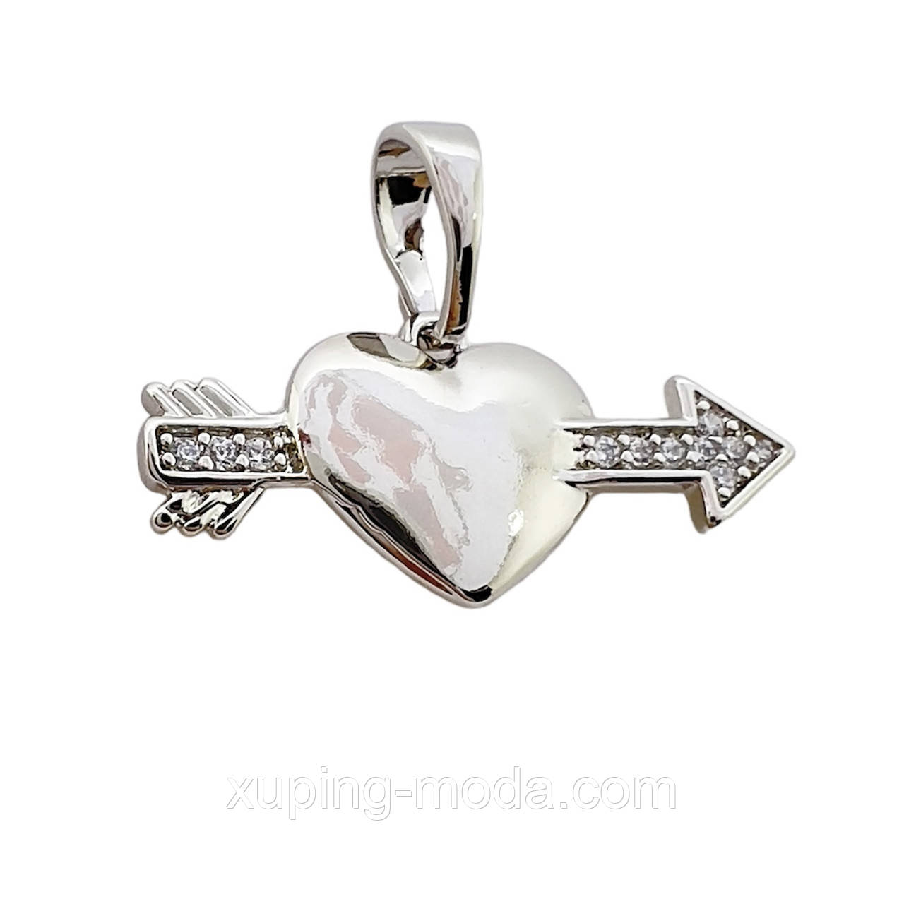 Кулон сердечко. 10х20 см. Родій, фото 1