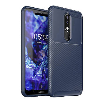 Чохол Carbon Case Nokia X5 / Nokia 5.1 Plus Синій