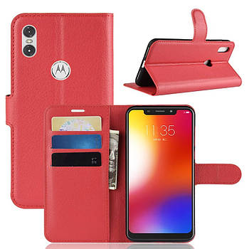 Чохол-книжка Litchie Wallet для Motorola Moto One Power Червоний