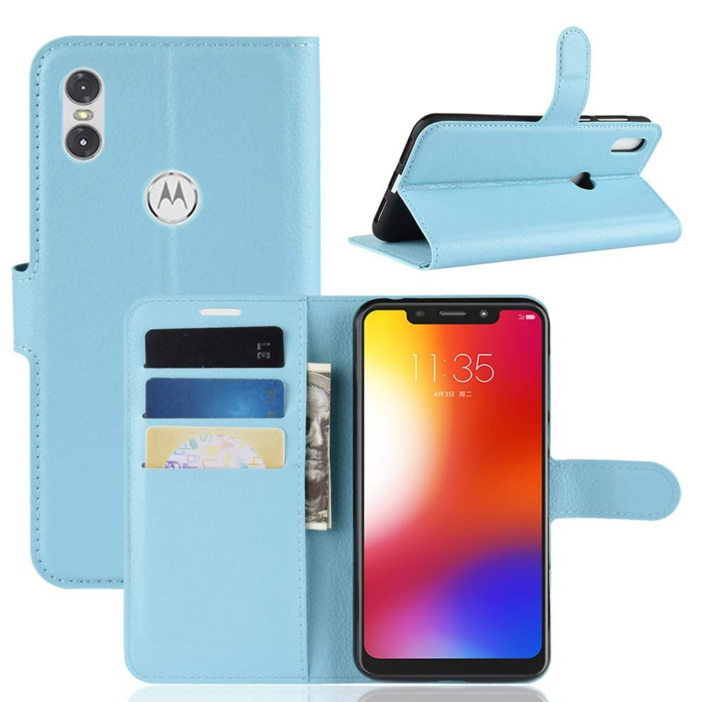 Чохол-книжка Litchie Wallet для Motorola Moto One Power Блакитний