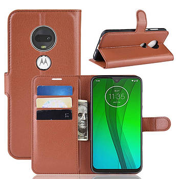 Чохол-книжка Litchie Wallet для Motorola Moto G7 Коричневий