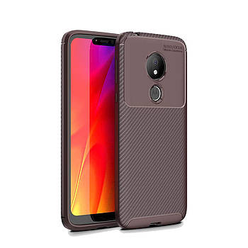 Чохол Carbon Case Motorola G7 Power Коричневий