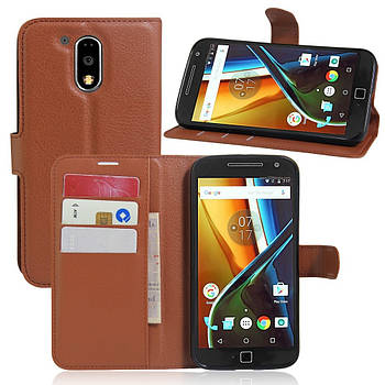 Чохол-книжка Litchie Wallet для Motorola Moto G4 XT1622 / Moto G4 Plus XT1642 Коричневий