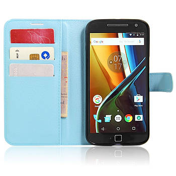 Чохол-книжка Litchie Wallet для Motorola Moto G4 XT1622 / Moto G4 Plus XT1642 Блакитний