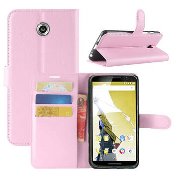 Чохол-книжка Litchie Wallet для Motorola Nexus 6 XT1103 Світло-рожевий