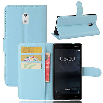 Чехол-книжка Litchie Wallet для Nokia 3 Голубой