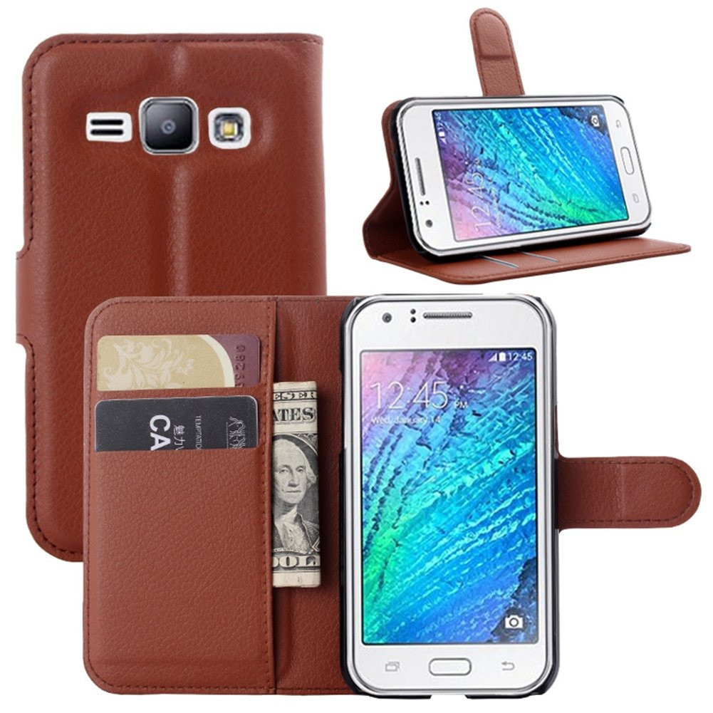 Чохол-книжка Litchie Wallet для Samsung J100 Galaxy J1 Коричневий