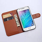 Чохол-книжка Litchie Wallet для Samsung J100 Galaxy J1 Коричневий, фото 2