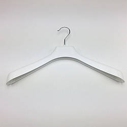 Пластикові плічка вішаки для одягу W-PL42 білого кольору, довжина 420 мм