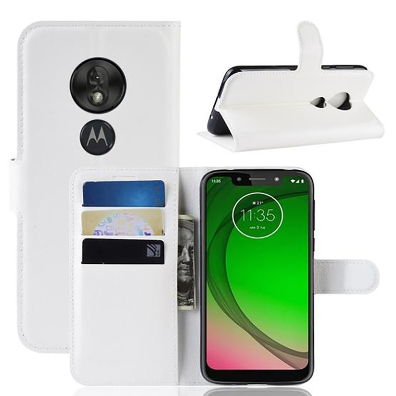 Чехол-книжка Litchie Wallet для Motorola Moto G7 Power White