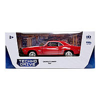 Іграшкова машинка металева Chevrolet Camaro 1969, шевроле камаро, червоний, відкр двері, інерція, 5*13*4см, 1:32 (250336U), фото 3