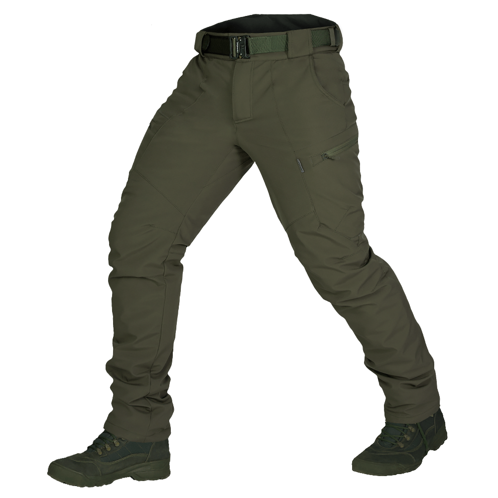 Штани тактичні зимові мембрана Camo-tec Cyclone SoftShell Olive колір оливковий, фото 1
