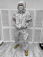 Військовий маскувальний костюм "Клякса", костюм-дощовик білий мультикам