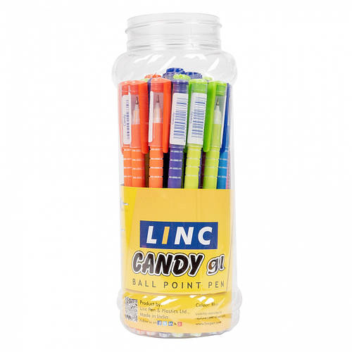 Ручка шар/масл Candy синяя 0,7мм, ЦЕНА ЗА УП. 30ШТ, LINC, в тубусе 18 ...