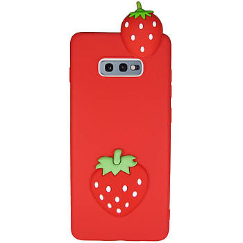 Чехол Cartoon 3D Case для Samsung G970 Galaxy S10e Клубничка