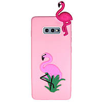 Чехол Cartoon 3D Case для Samsung G970 Galaxy S10e Фламинго