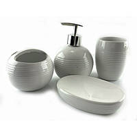 Набір для ванної керамічний білий (17х14х10 см)