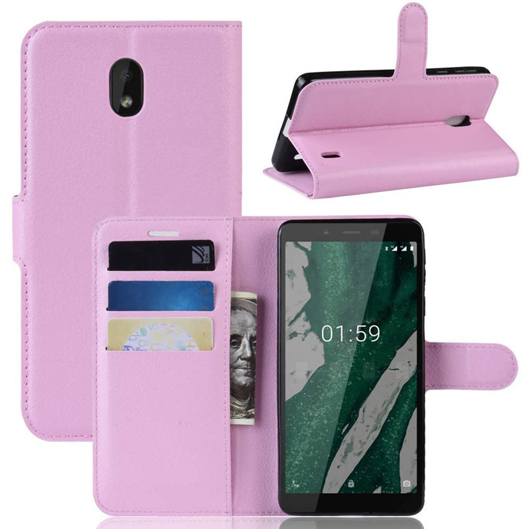 Чохол-книжка Litchie Wallet для Nokia 1 Plus Світло-рожевий