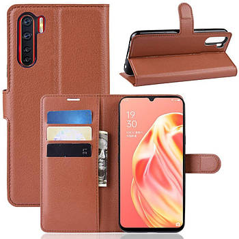 Чохол-книжка Litchie Wallet для Oppo Reno 3 / A91 Brown