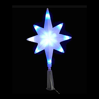 Верхушка Звезда 8-угольная 20 см на елку 16 LED Синий