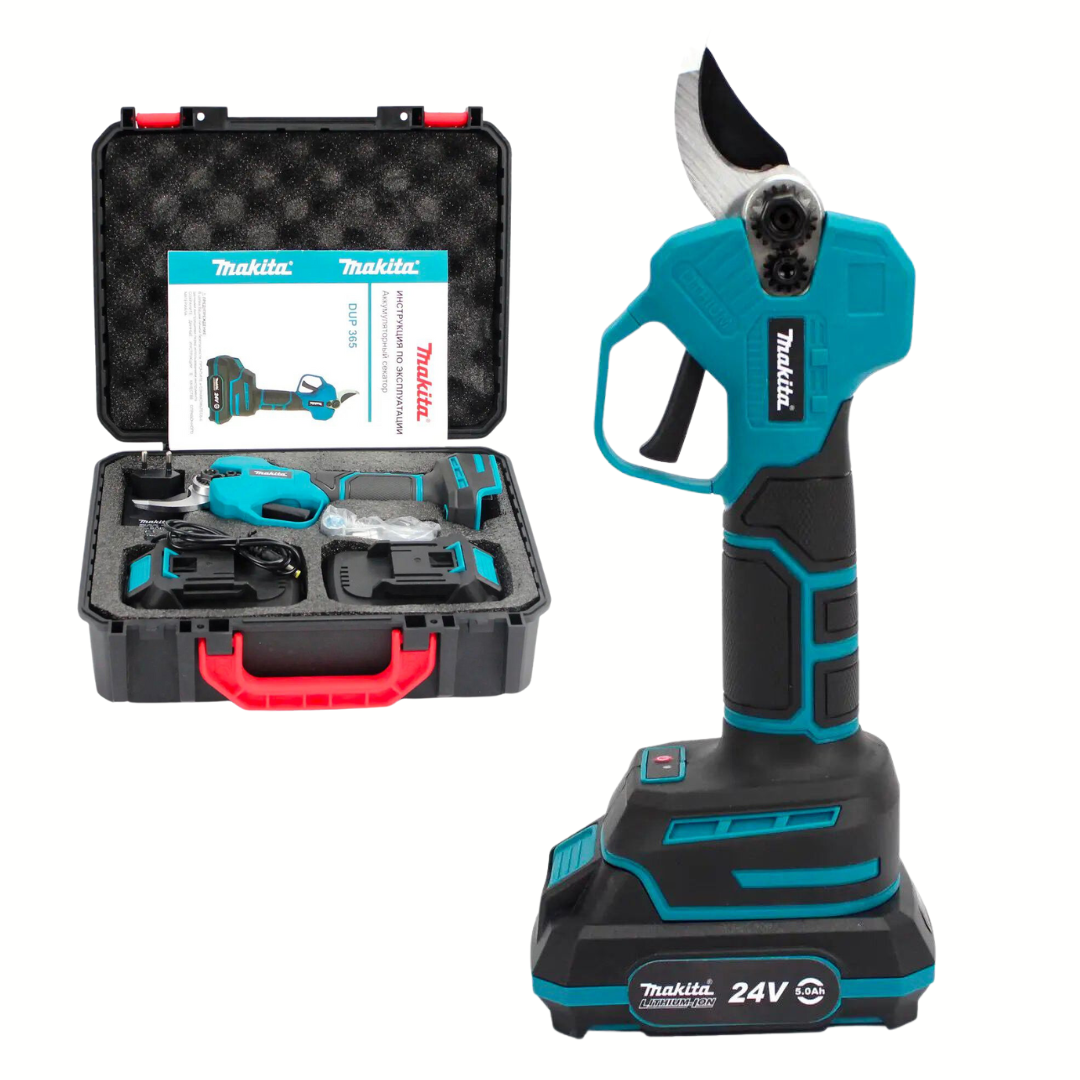 Акумуляторний секатор Makita DUP365 24 V 5 AH, електросекатор Макіта для саду