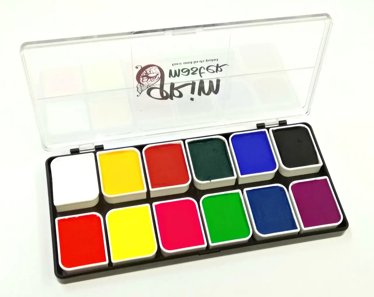 ПАЛІТРА АКВАГРИМ GrimMaster 120 g NEON + BASE COLORS 12 X 10 G