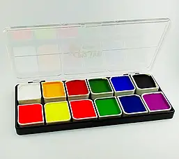 ПАЛІТРА АКВАГРИМ GrimMaster 120 g NEON + BASE COLORS 12 X 10 G, фото 4