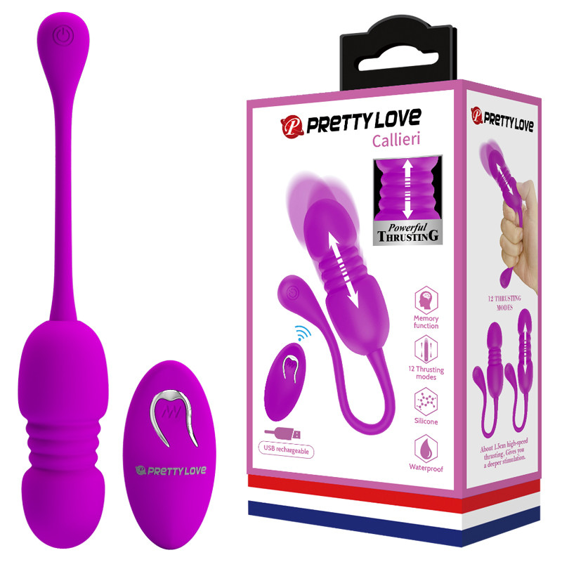 Віброяйце - Pretty Love Callieri Thrusting Vibrating Egg Purple Кітті