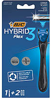 Бритва Bic Flex 3 Hybrid с 2 сменными картриджами