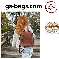 Женский кожаный рюкзак GS коньячный