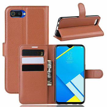 Чохол-книжка Litchie Wallet для Realme C2 Brown