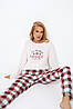 Тепла жіноча піжама з картатими штанами  Aruelle Milena pajama soft, фото 5