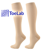 Компресійні Шкарпетки ToeLab M109 від Варикозу 1пара - Спортивні Лікувальні Гетри для Бігу Панчохи Гольфи Бежеві (50230773)